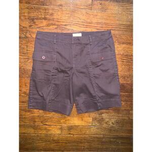 Neiman Marcus Exclusive Womens Cargo Shorts Brown Size M Cotton Blend